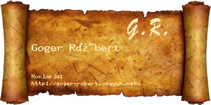 Goger Róbert névjegykártya